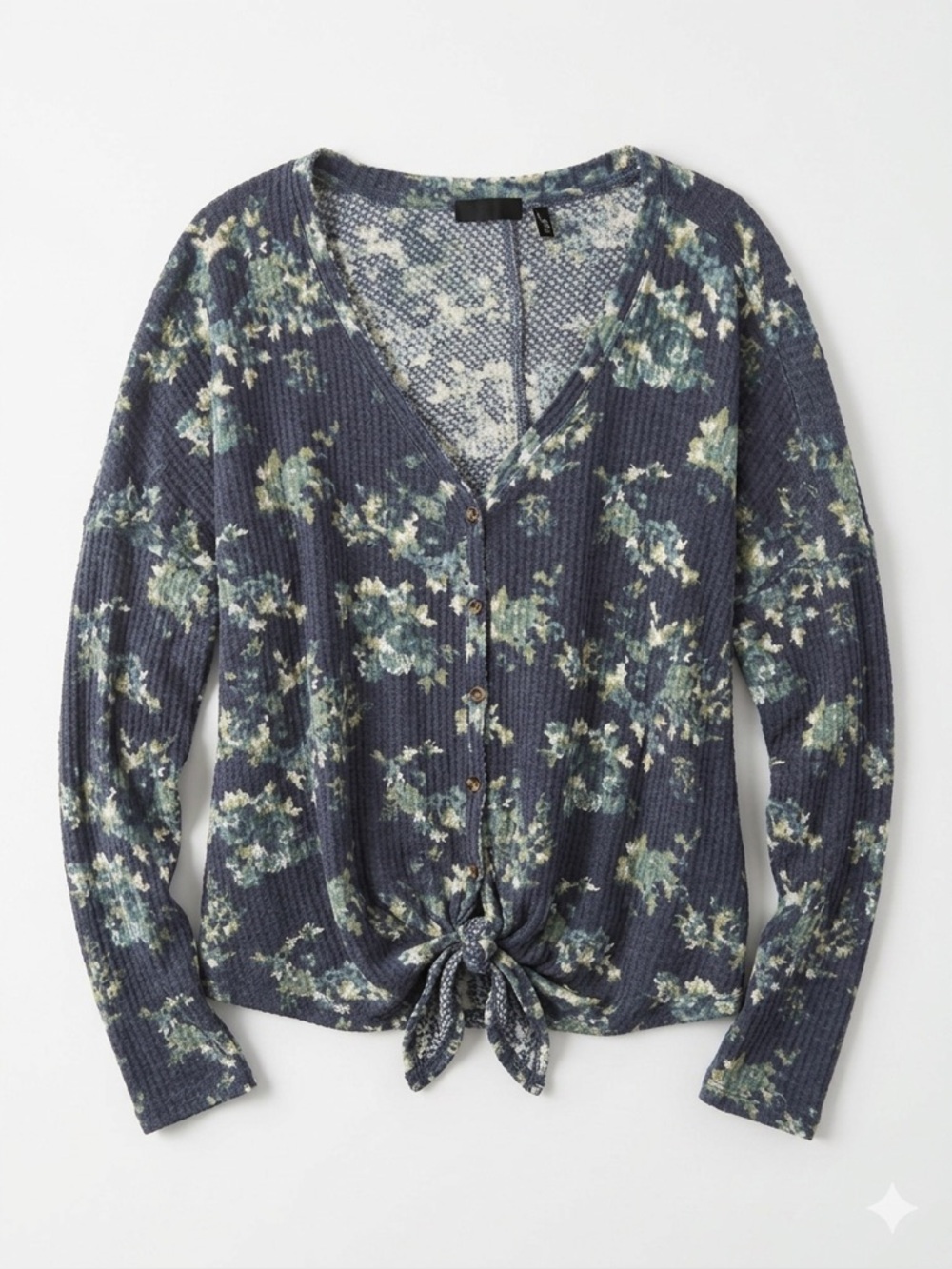 Out From Under for Urban Outfitters Boho Oversized Floral Navy Button Medium